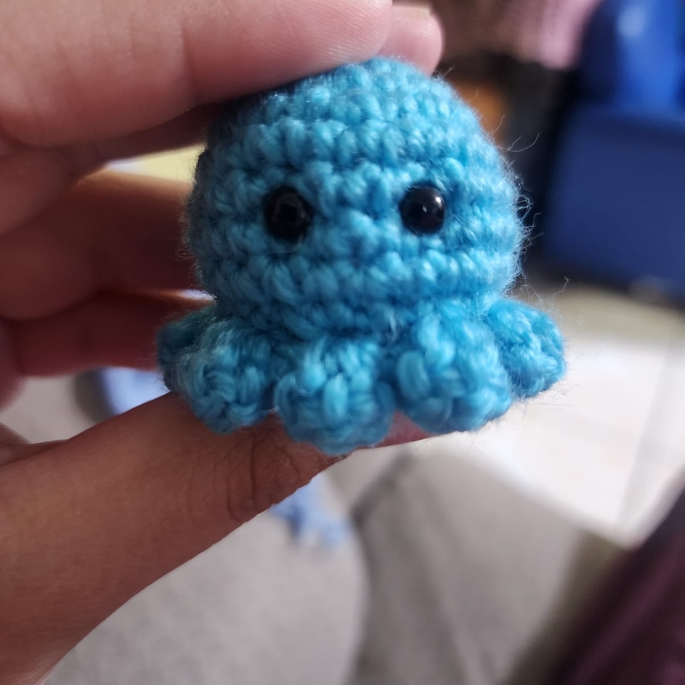 Handmade Blue Crochet Octopus Toy